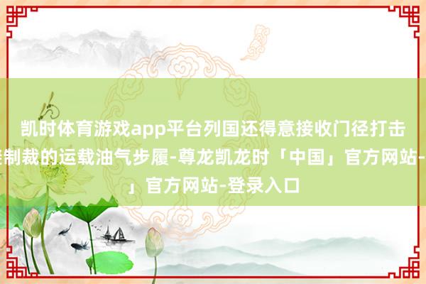 凯时体育游戏app平台列国还得意接收门径打击俄方回避制裁的运载油气步履-尊龙凯龙时「中国」官方网站-登录入口