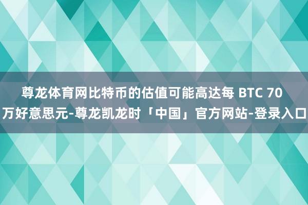 尊龙体育网比特币的估值可能高达每 BTC 70 万好意思元-尊龙凯龙时「中国」官方网站-登录入口