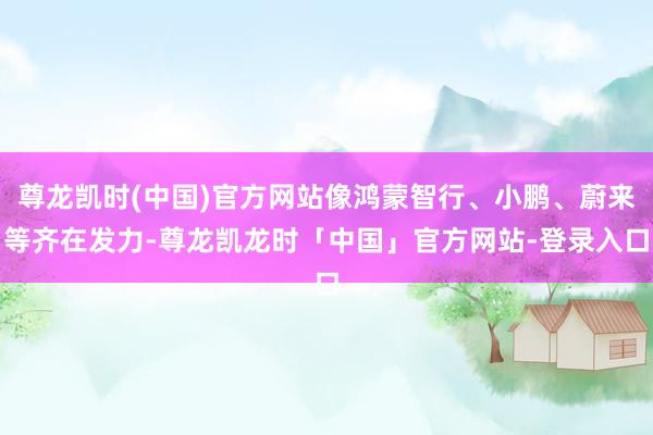 尊龙凯时(中国)官方网站像鸿蒙智行、小鹏、蔚来等齐在发力-尊龙凯龙时「中国」官方网站-登录入口