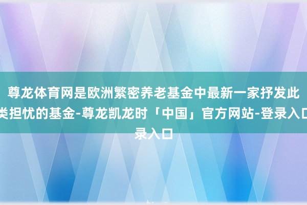 尊龙体育网是欧洲繁密养老基金中最新一家抒发此类担忧的基金-尊龙凯龙时「中国」官方网站-登录入口