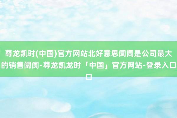 尊龙凯时(中国)官方网站北好意思阛阓是公司最大的销售阛阓-尊龙凯龙时「中国」官方网站-登录入口