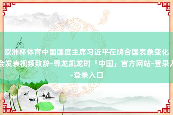 欧洲杯体育中国国度主席习近平在鸠合国表象变化峰会发表视频致辞-尊龙凯龙时「中国」官方网站-登录入口