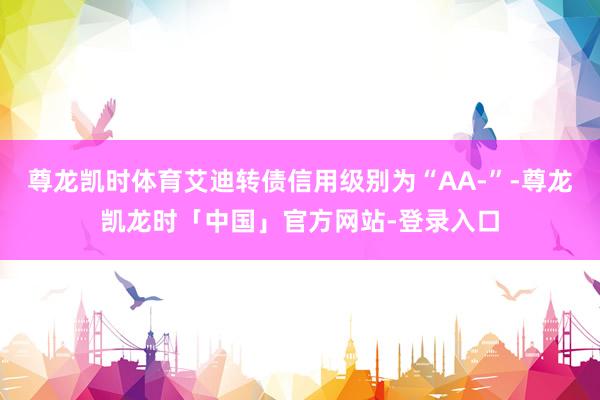 尊龙凯时体育艾迪转债信用级别为“AA-”-尊龙凯龙时「中国」官方网站-登录入口