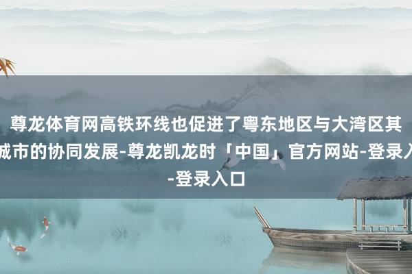 尊龙体育网高铁环线也促进了粤东地区与大湾区其他城市的协同发展-尊龙凯龙时「中国」官方网站-登录入口